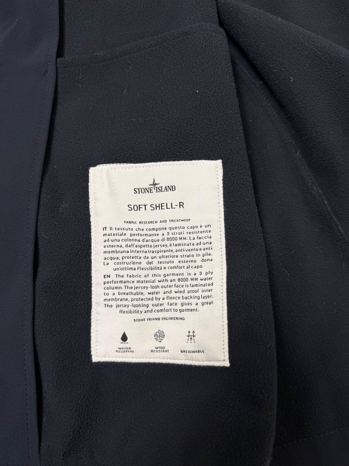 Stone Island 2016 Soft Shell-R Blu Navy Taglia XL
