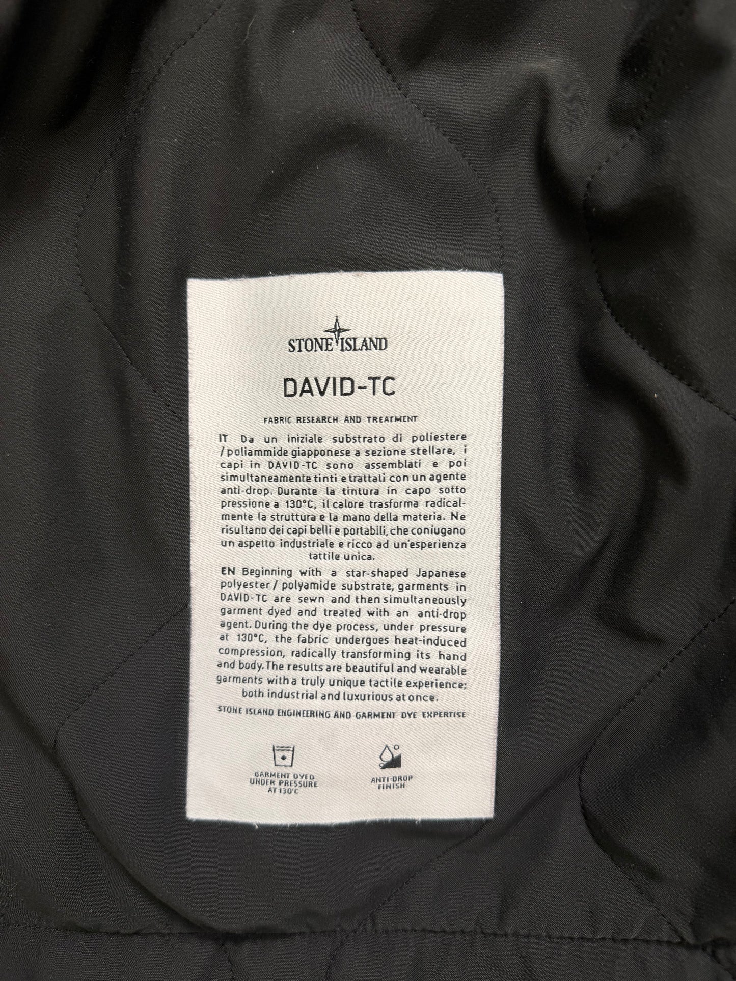 Stone Island David TC Trench Taglia L A/W 2015 Black