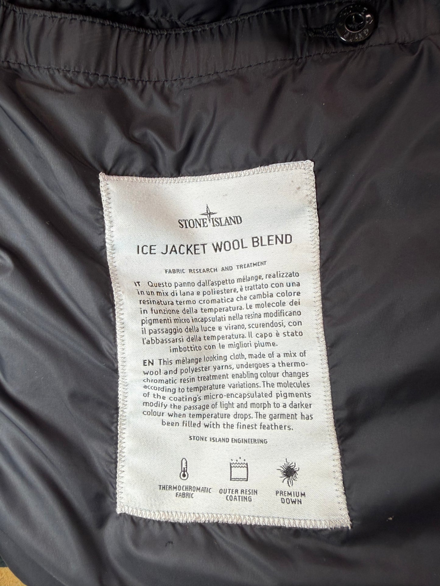Stone Island Ice Jacket Wool Blend Taglia XXL