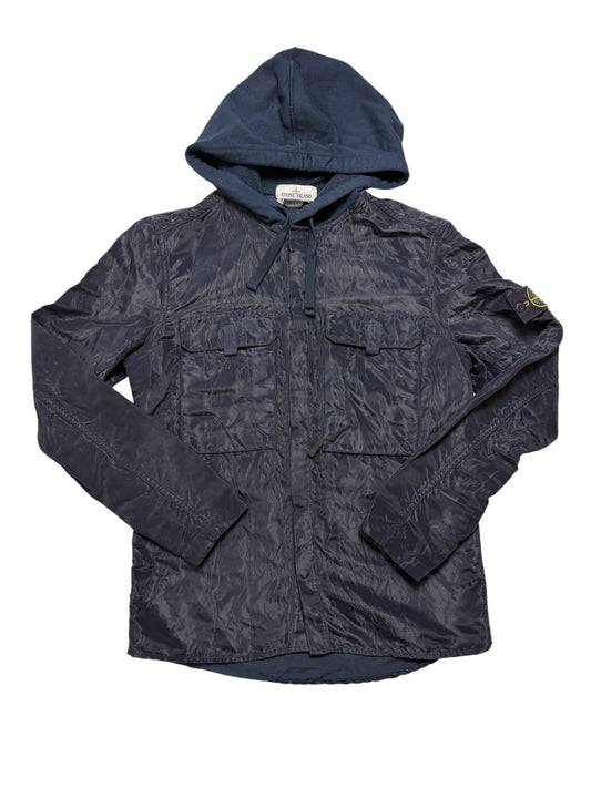 Stone Island 2016 Nylon Metal Felpa Cargo Pocket Blu Scuro Taglia L