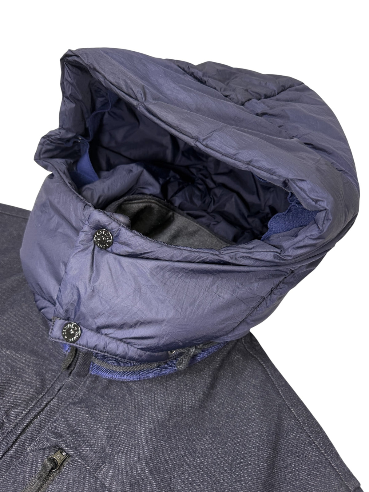 Stone Island Saia Doppia Faccia Blu Navy Cappuccio Removibile Taglia L