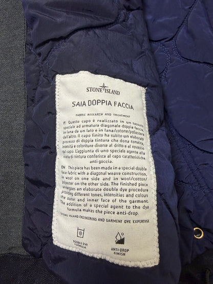 Stone Island Saia Doppia Faccia Blu Navy Cappuccio Removibile Taglia L