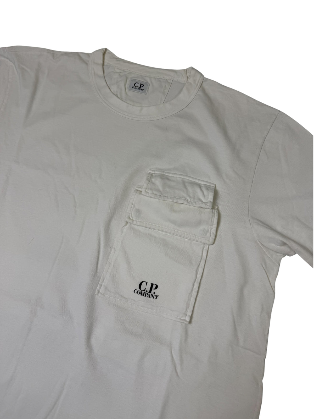 C.P.Company T-shirt Bianca con Taschino Frontale Taglia L