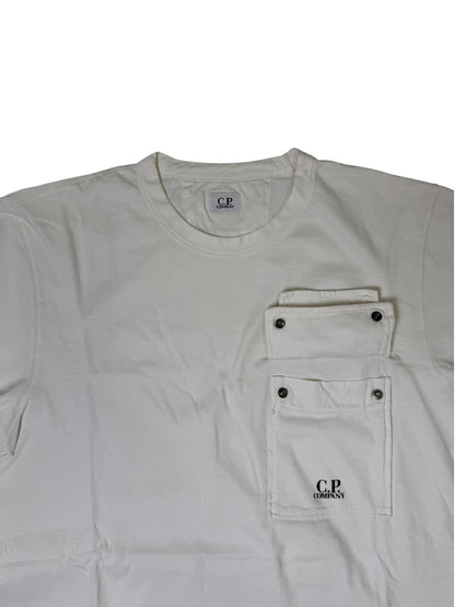 C.P.Company T-shirt Bianca con Taschino Frontale Taglia L