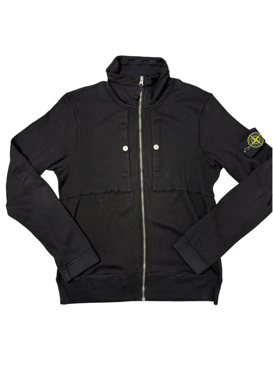 Stone Island 2009 Felpa Nera Con Zip Taglia M