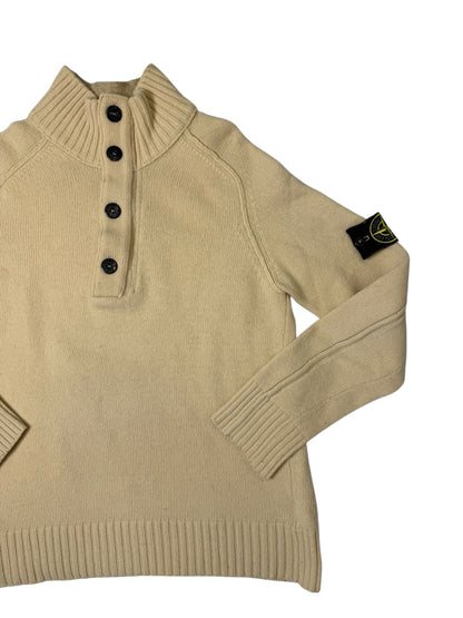 Stone Island 2006 Maglione Lana Collo alto chiusura a zip e bottoni Taglia M