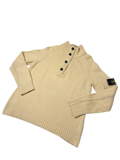 Stone Island 2006 Maglione Lana Collo alto chiusura a zip e bottoni Taglia M
