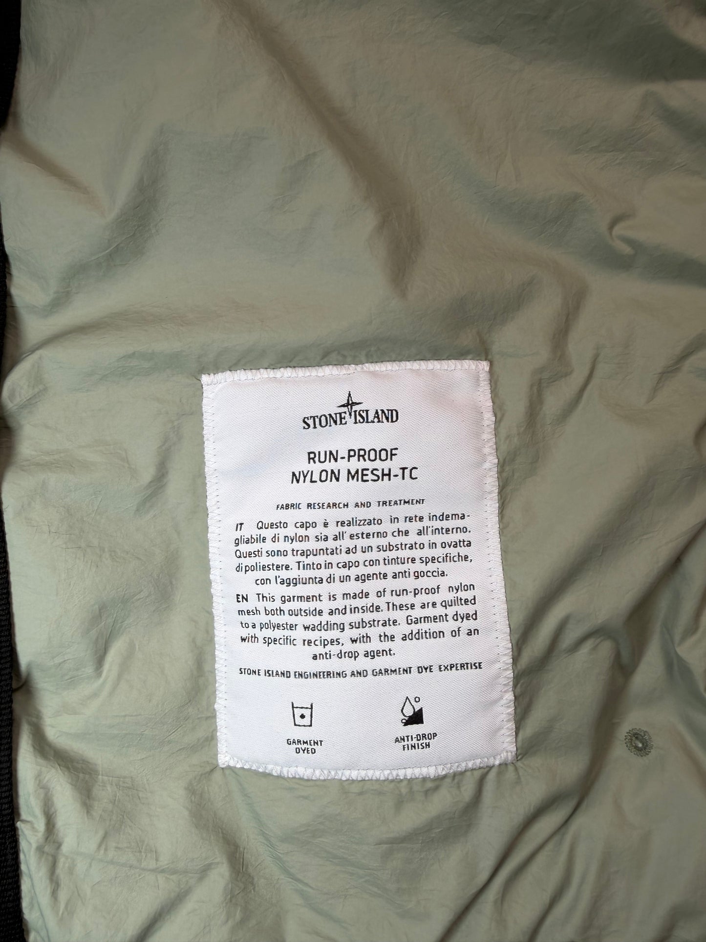 Stone Island Run-Proof Nylon Mesh-Tc Smanicato Taglia M