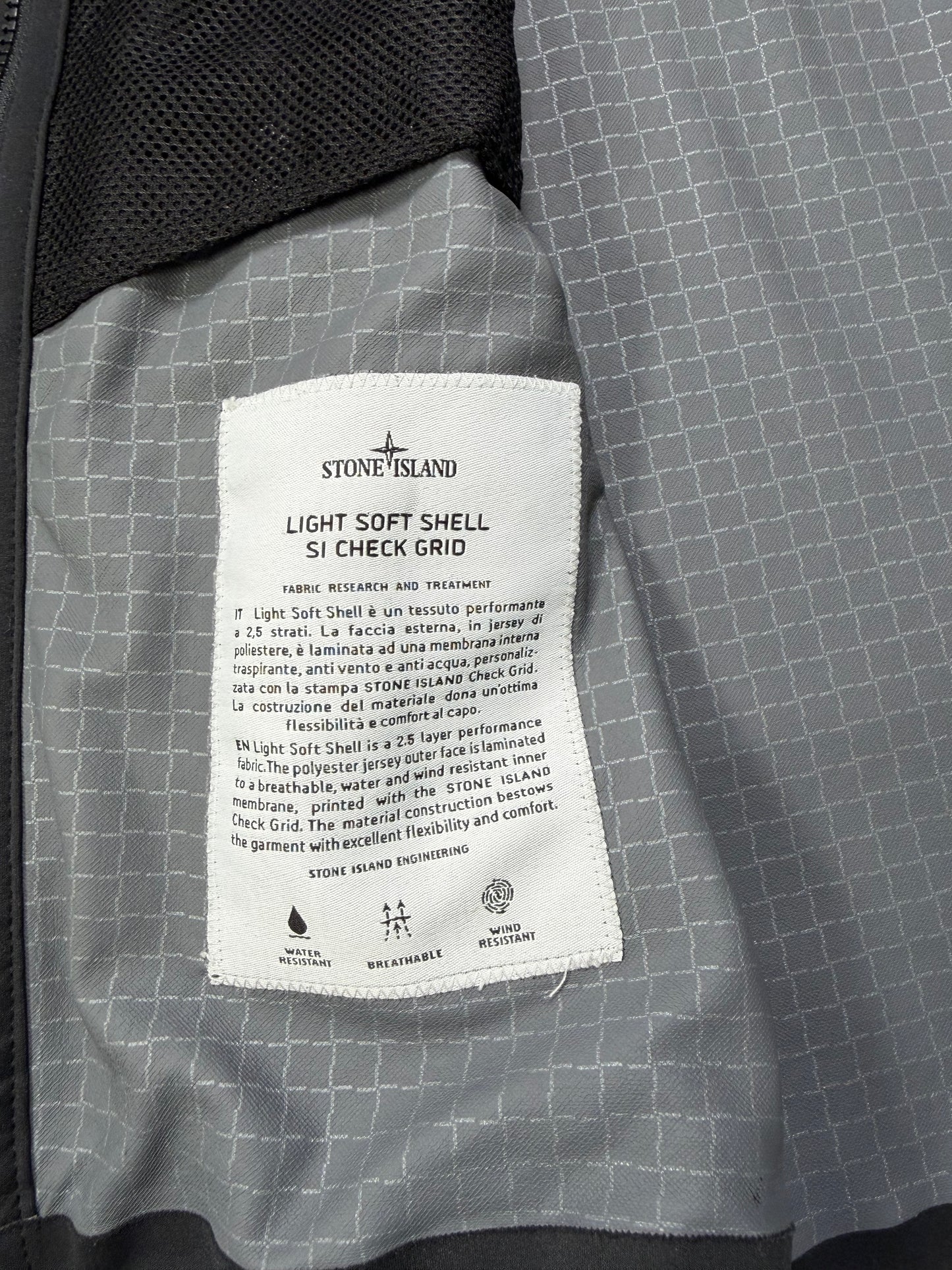 Stone Island Light Soft Shell SI Check Grid Taglia XL