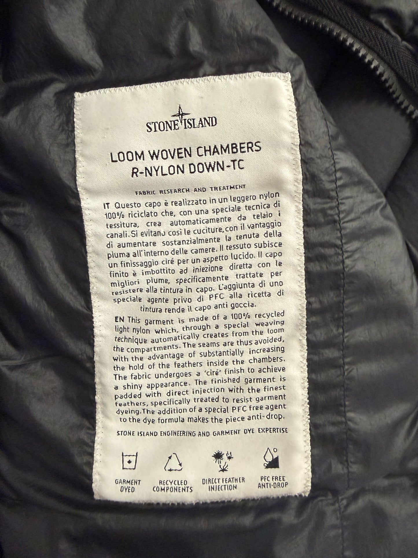 Stone Island loom woven chambers r-nylon down-tc Taglia S