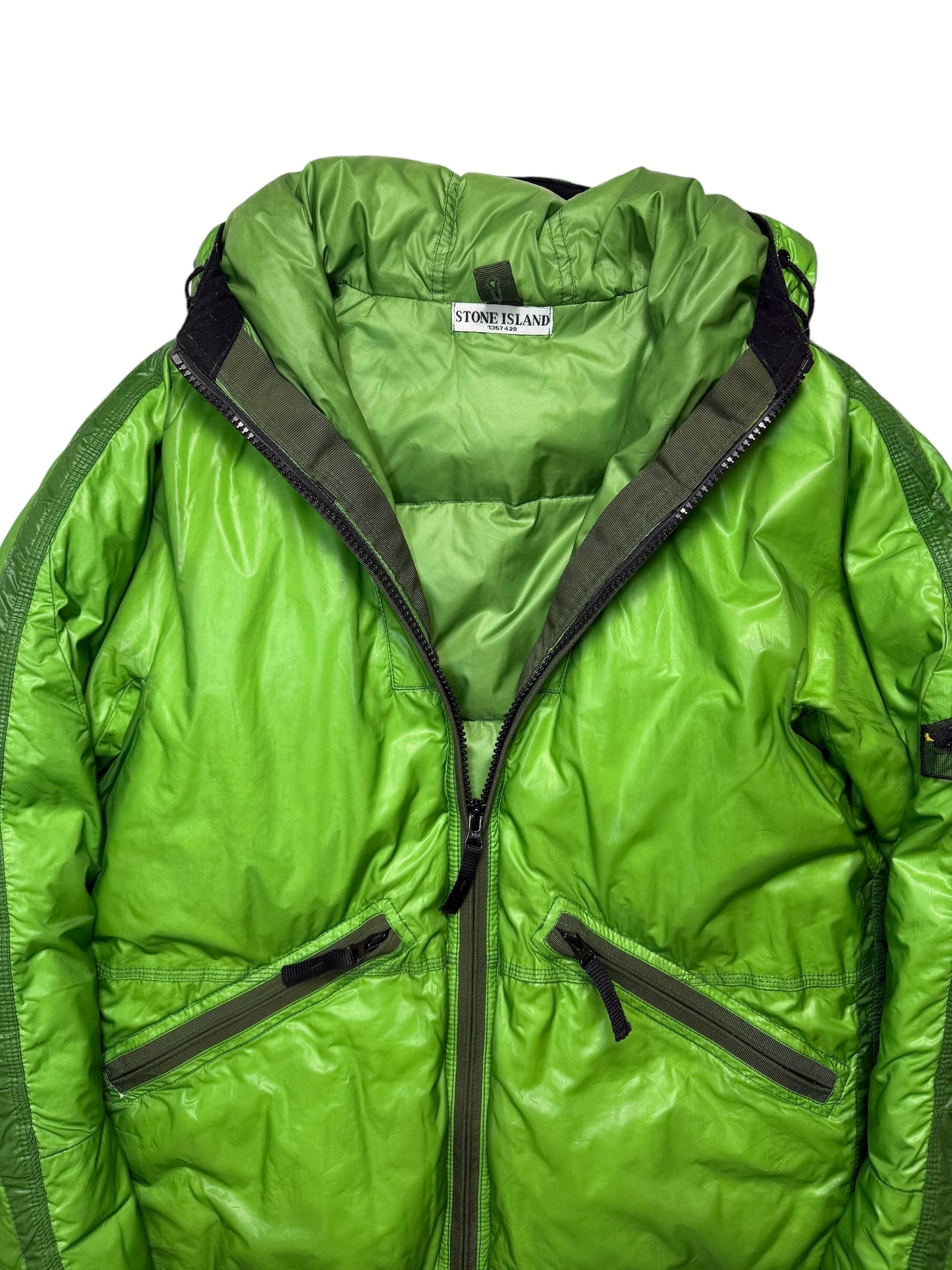 Stone Island Mesh Badge Down Puffer Jacket Taglia L Raro