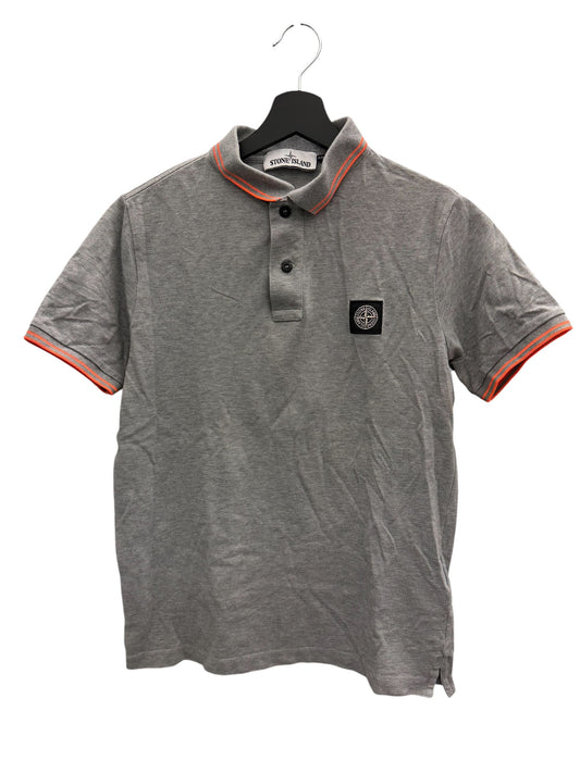 Stone Island Polo Grigia Bordini Arancioni Taglia M