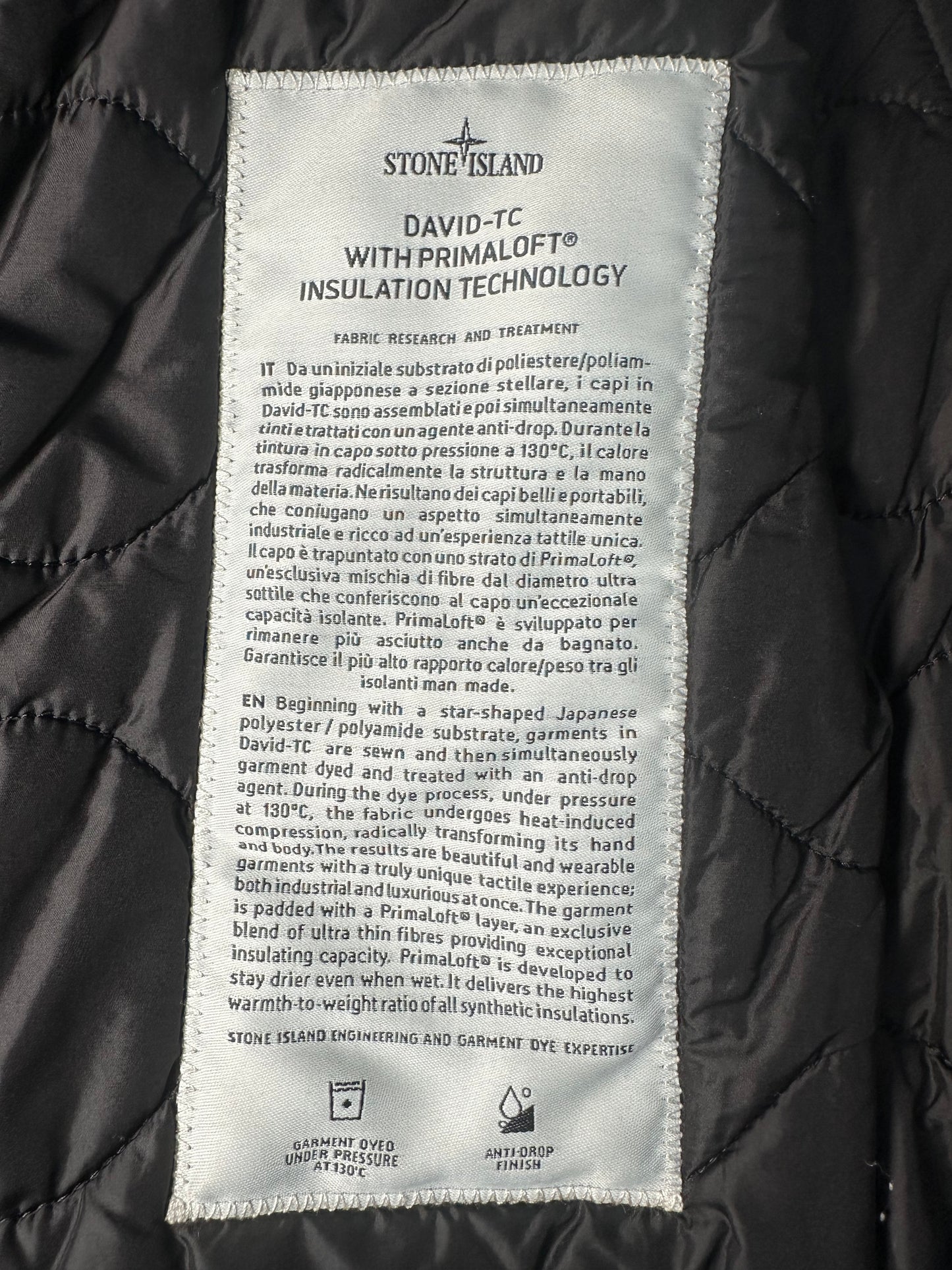 Stone Island David-TC With Primaloft Insulation Technology Quilted Trench Coat Green Taglia M