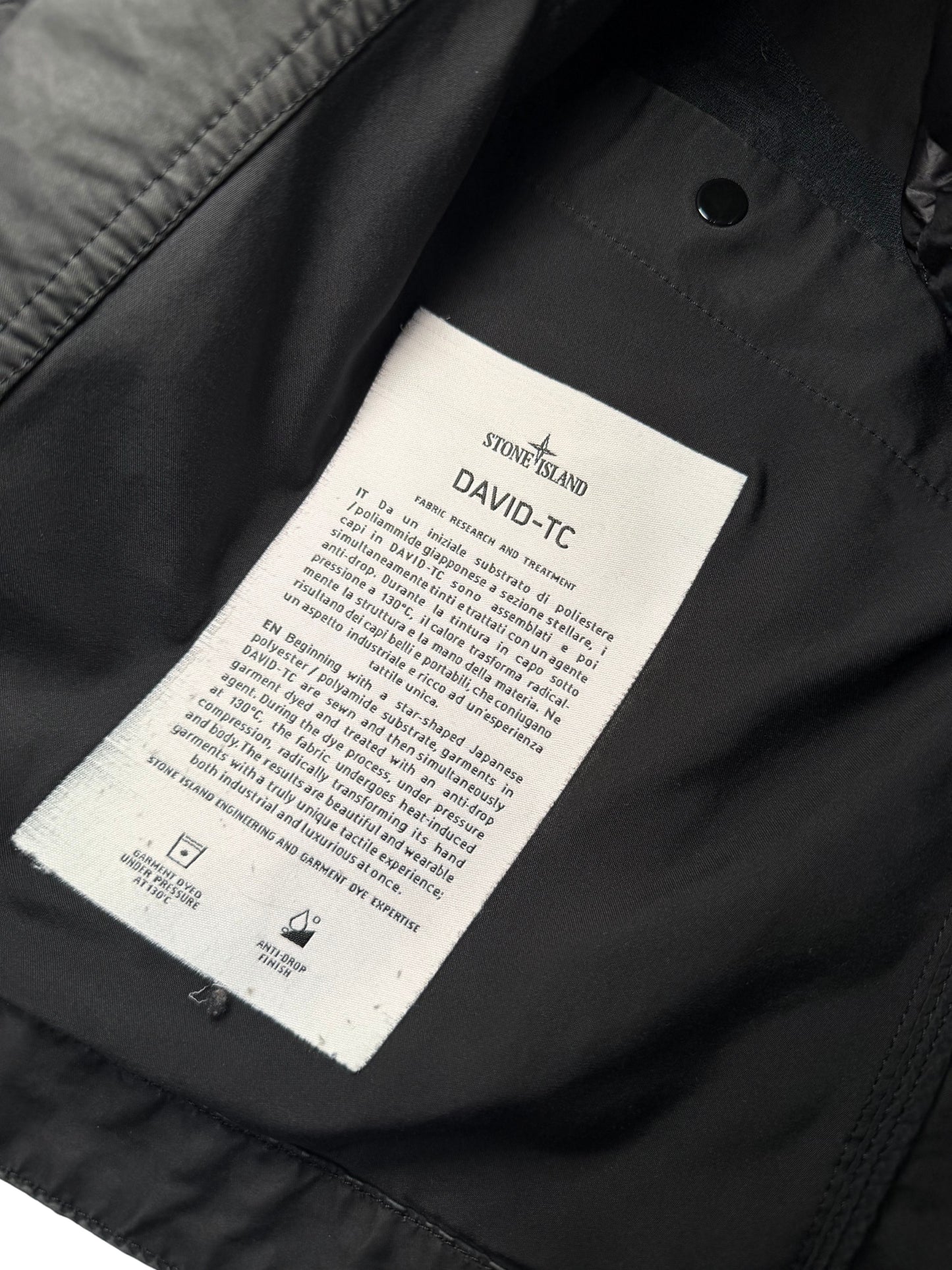 Stone Island David Tc Jacket Bkack Foderata in piumino Taglia S