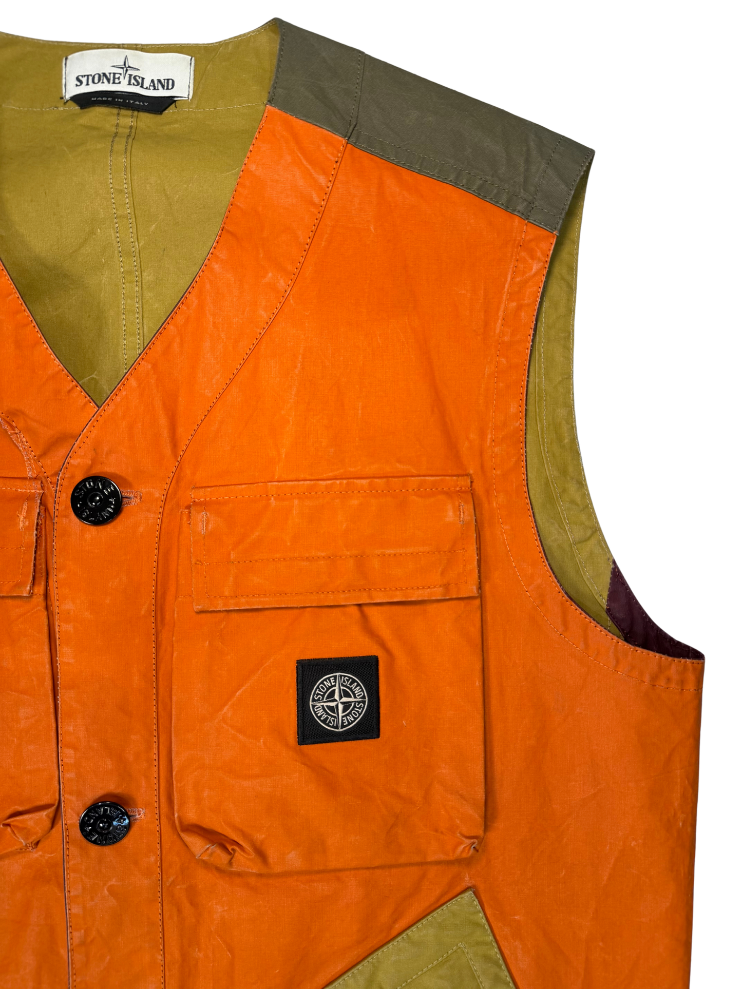 Stone Island Gilet Tela Placcata Bicolore