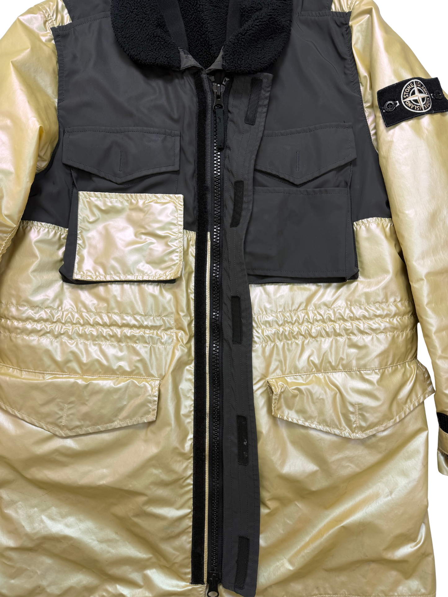 Stone Island Iridescent Coating Tela Reflex Mat 3 in 1 Pumino Interno taglia M