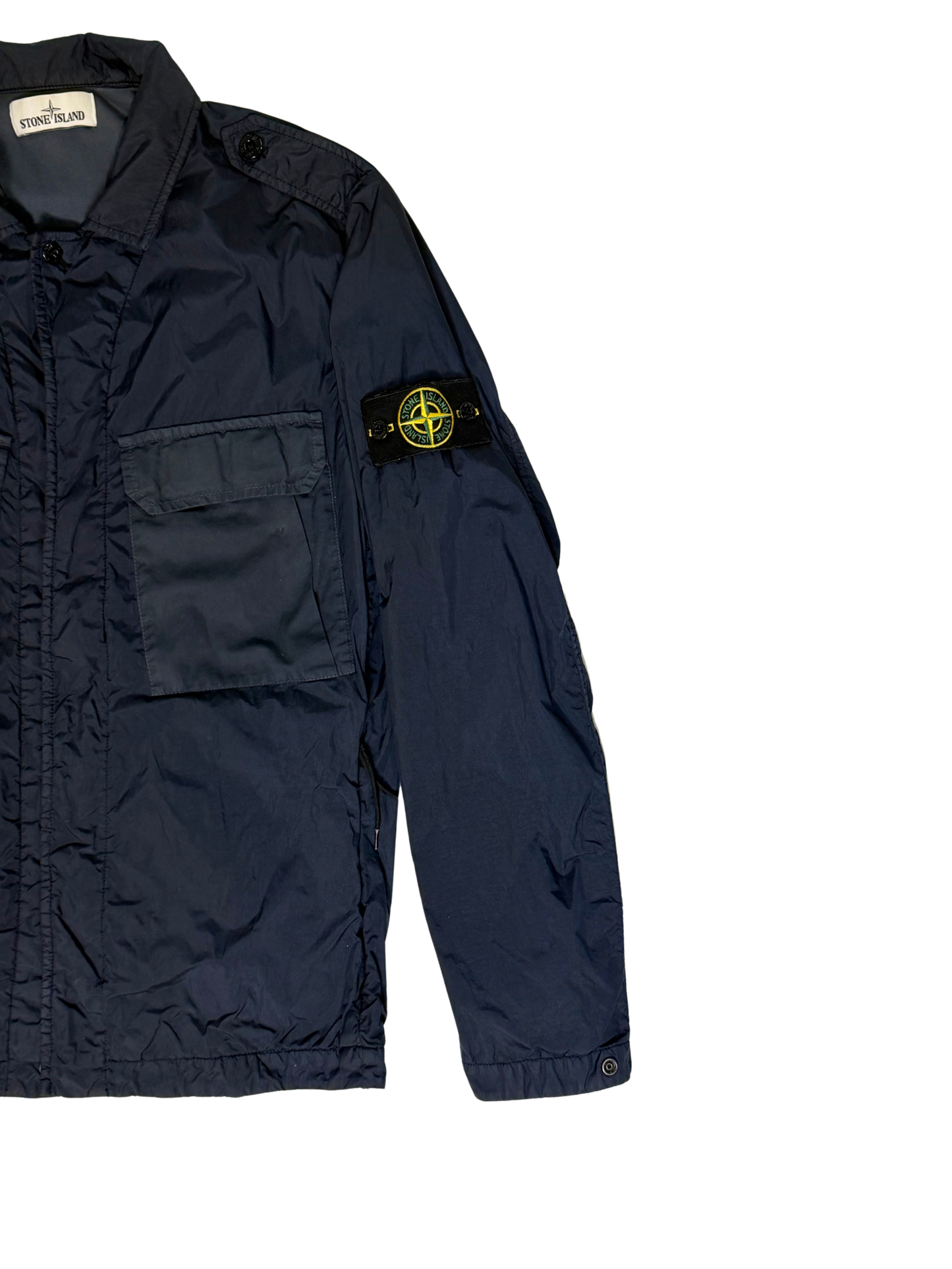 Stone Island Jacket Blue Garment Dyed Crinkle Reps Ny Taglia M