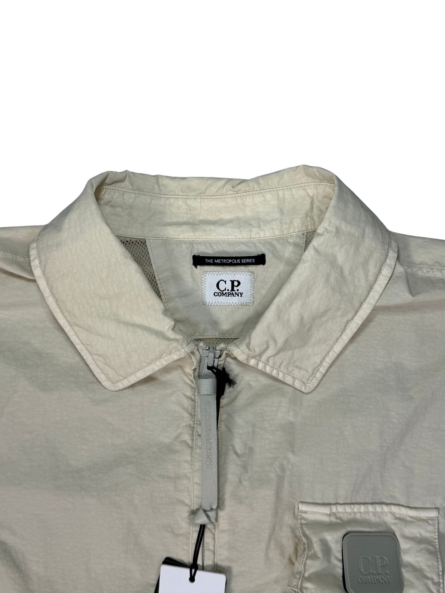 C.P.Company Overshirt Flatt Nylon Garment Dyeing Avorio