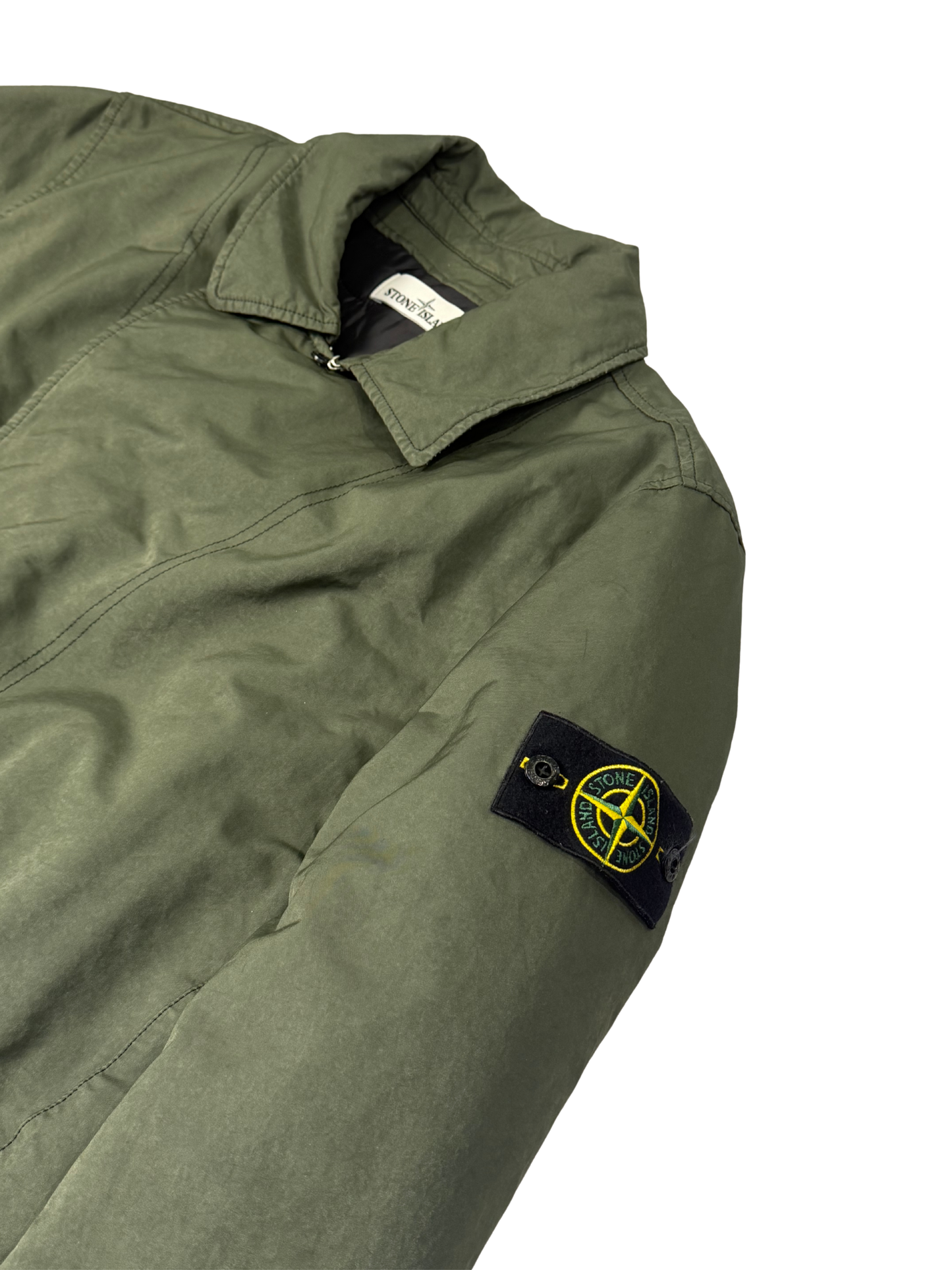 Stone Island David-TC With Primaloft Insulation Technology Quilted Trench Coat Green Taglia M