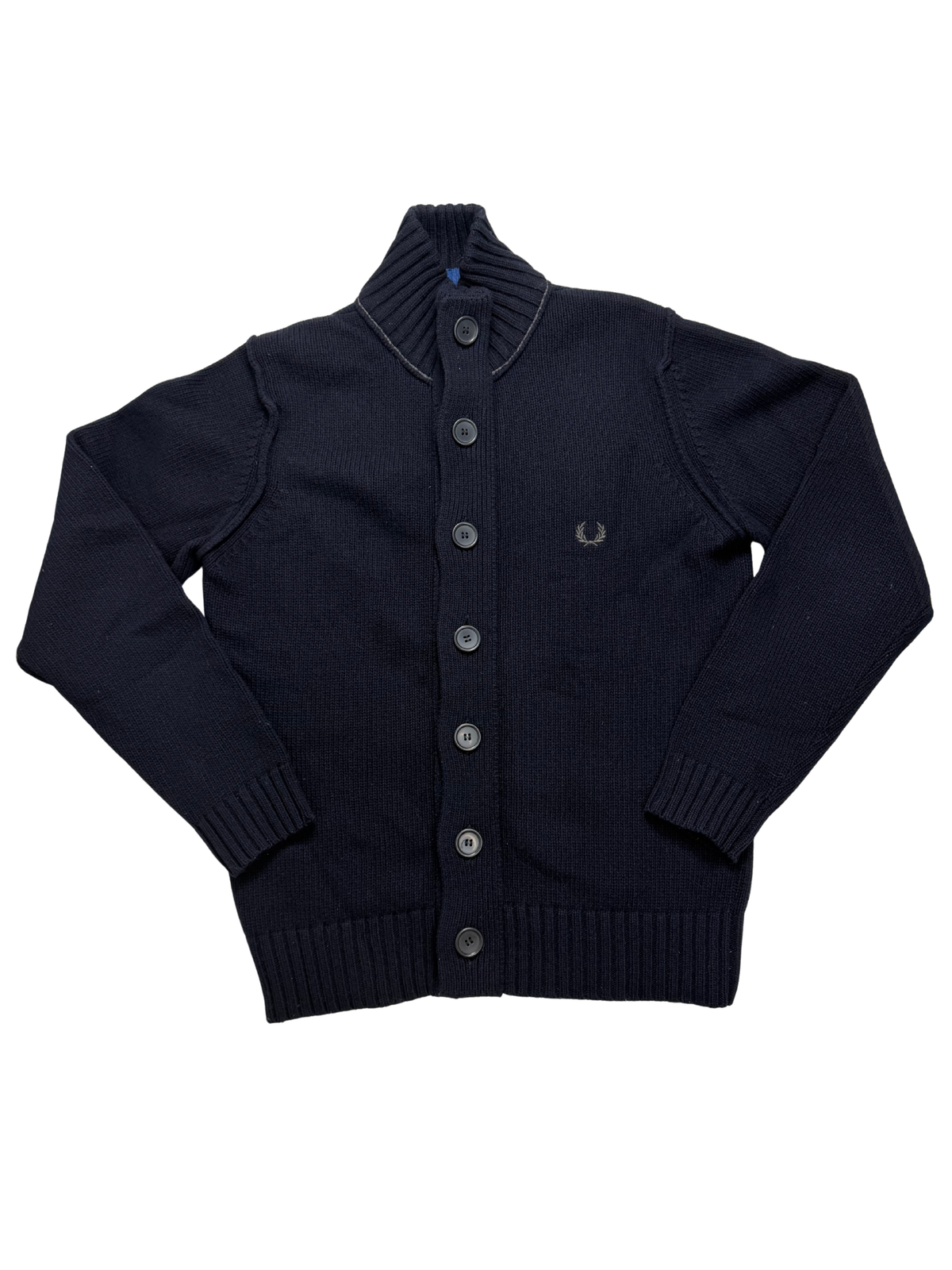 Fred Perry Cardigan 80% Lana Taglia M Blu Navy