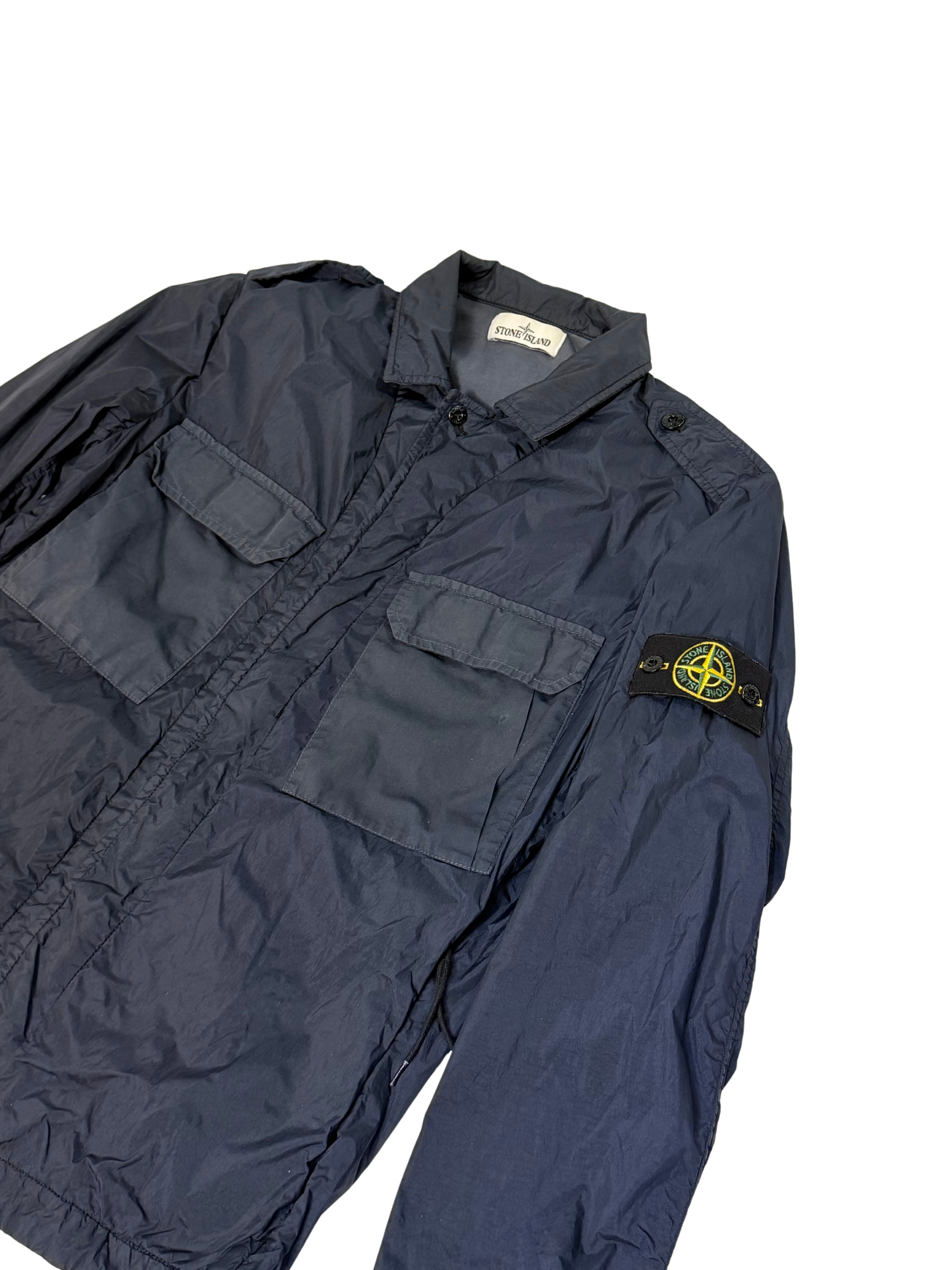 Stone Island Jacket Blue Garment Dyed Crinkle Reps Ny Taglia M