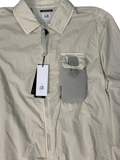 C.P.Company Overshirt Flatt Nylon Garment Dyeing Avorio
