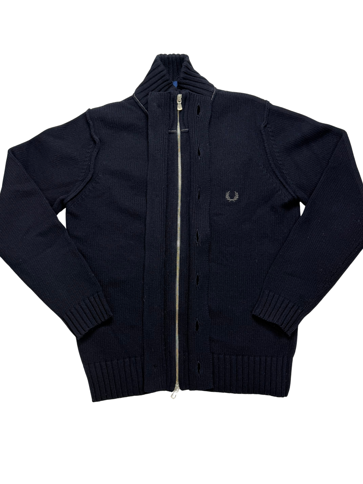 Fred Perry Cardigan 80% Lana Taglia M Blu Navy