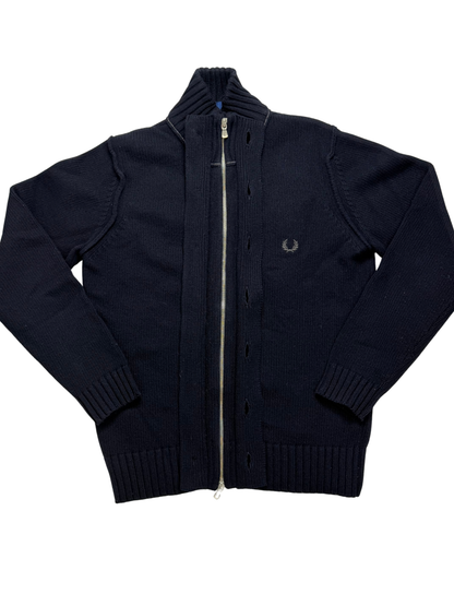 Fred Perry Cardigan 80% Lana Taglia M Blu Navy