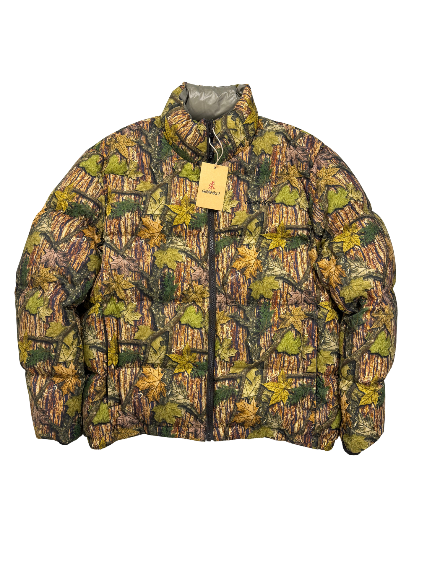 GRAMICCI Down Puffer Jacket Leaf Camo Taglia XS
