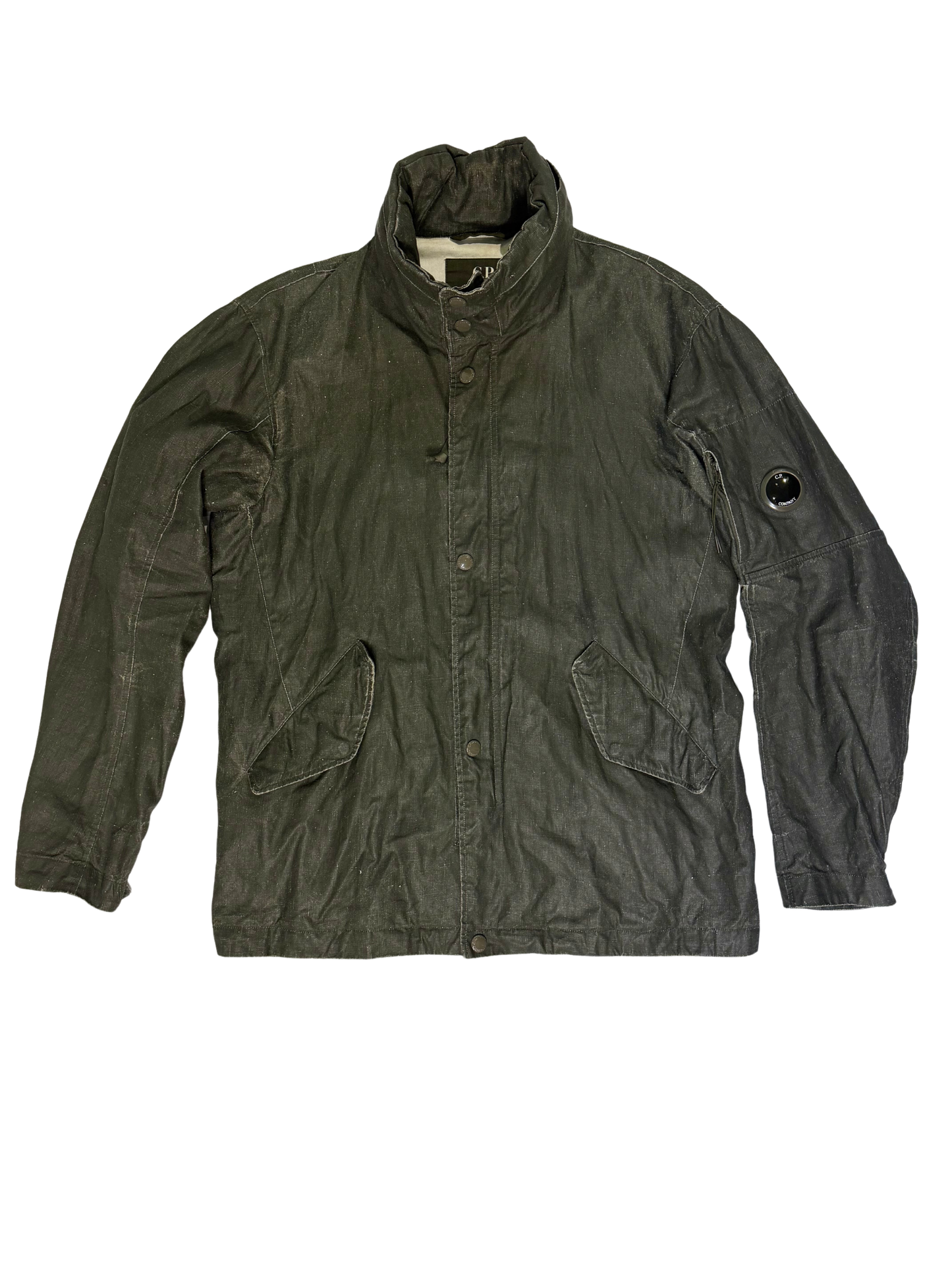 C.P. Company Green Plated Linen military issue tender Taglia L/XL