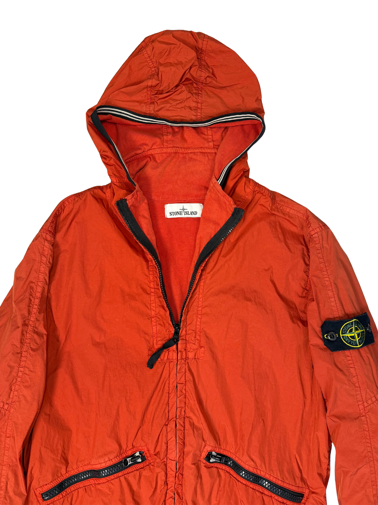 Stone Island Red Garment Dyed Crinkle Reps NY Jacket Taglia S