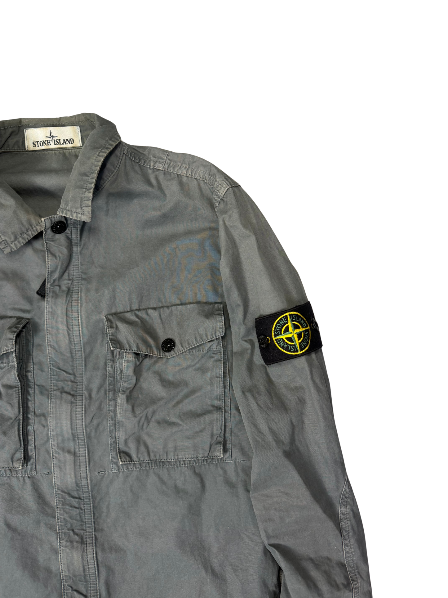Stone Island The Garment Dyed Twin Pocket Overshirt Grey Taglia S