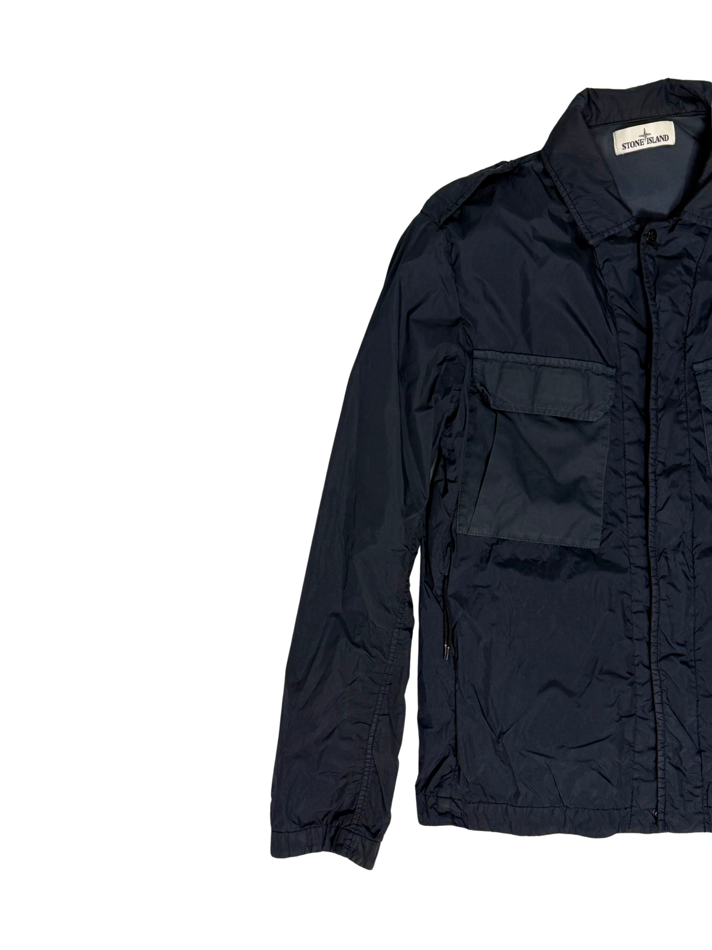 Stone Island Jacket Blue Garment Dyed Crinkle Reps Ny Taglia M