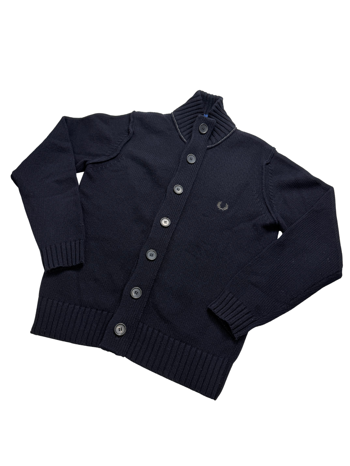 Fred Perry Cardigan 80% Lana Taglia M Blu Navy