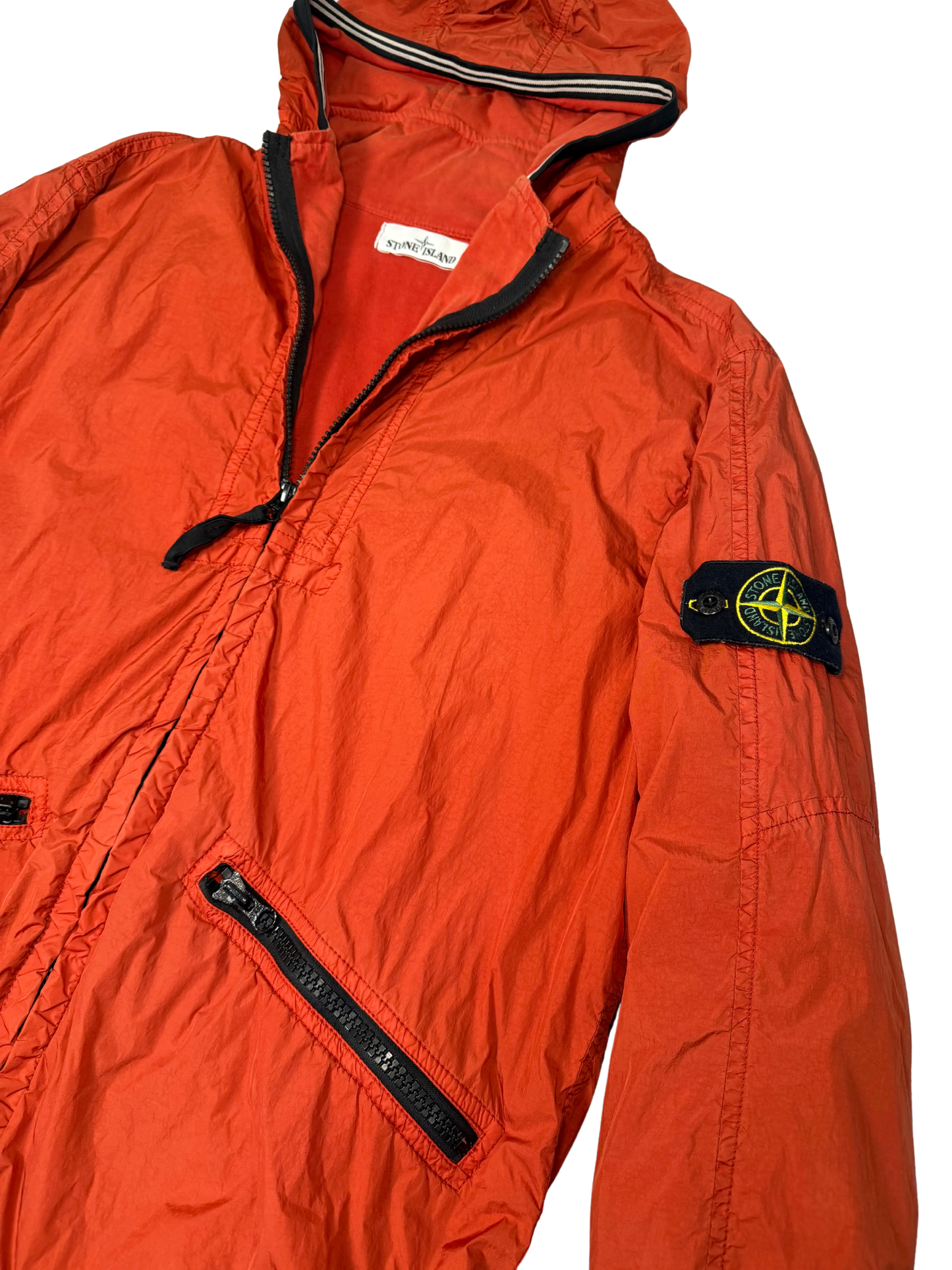 Stone Island Red Garment Dyed Crinkle Reps NY Jacket Taglia S