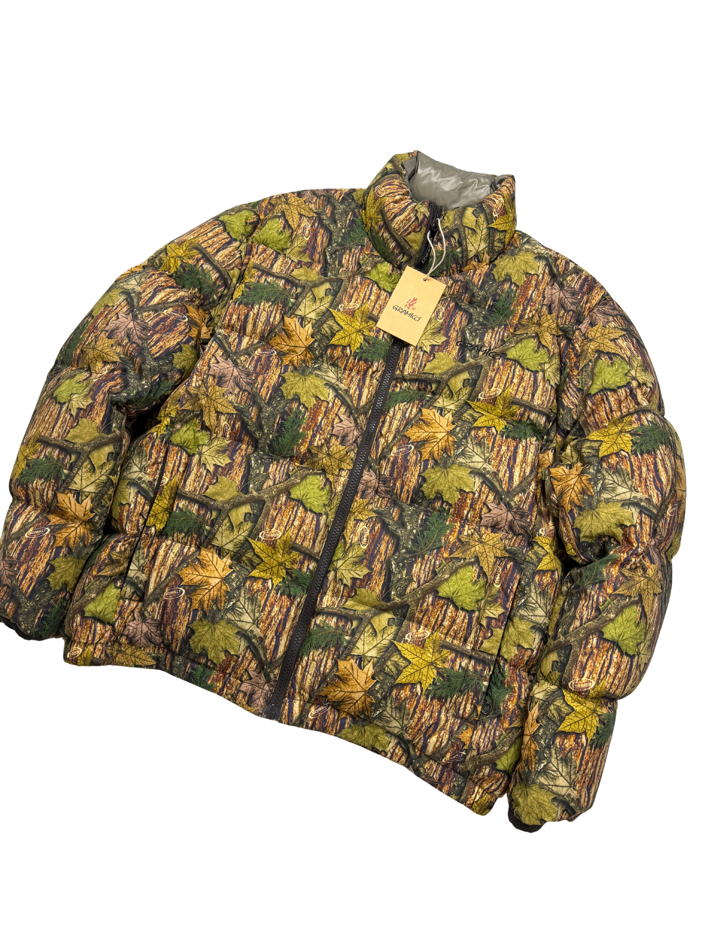 GRAMICCI Down Puffer Jacket Leaf Camo Taglia XS
