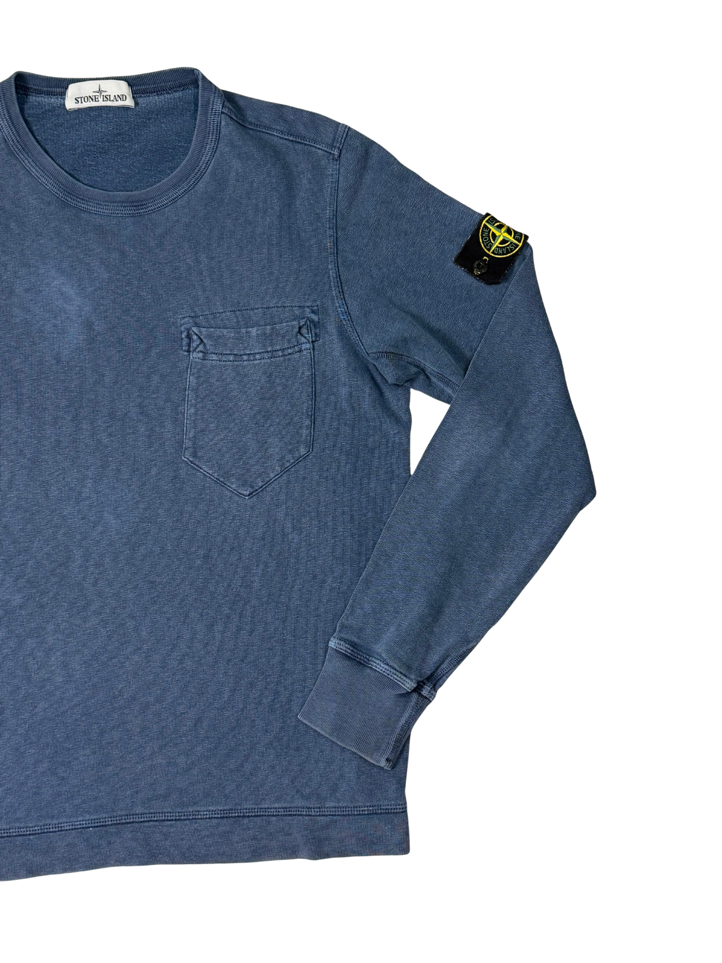 Stone Island Felpa Girocollo Con Tasca Frontale Blue Taglia M S/S 18