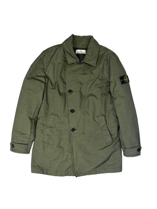 Stone Island David-TC With Primaloft Insulation Technology Quilted Trench Coat Green Taglia M