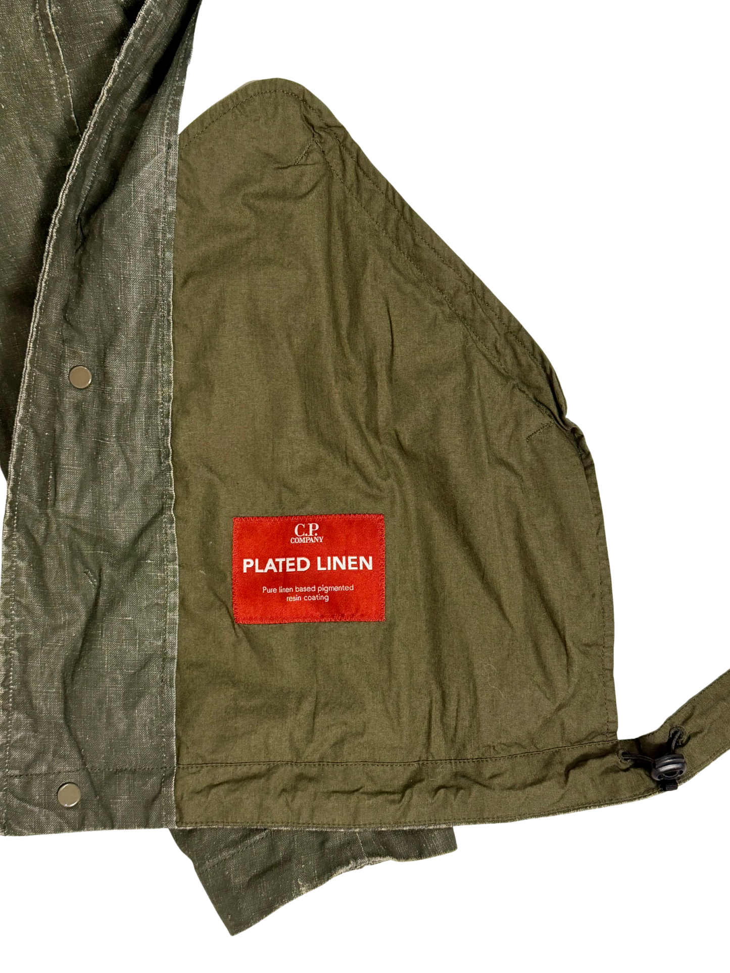 C.P. Company Green Plated Linen military issue tender Taglia L/XL