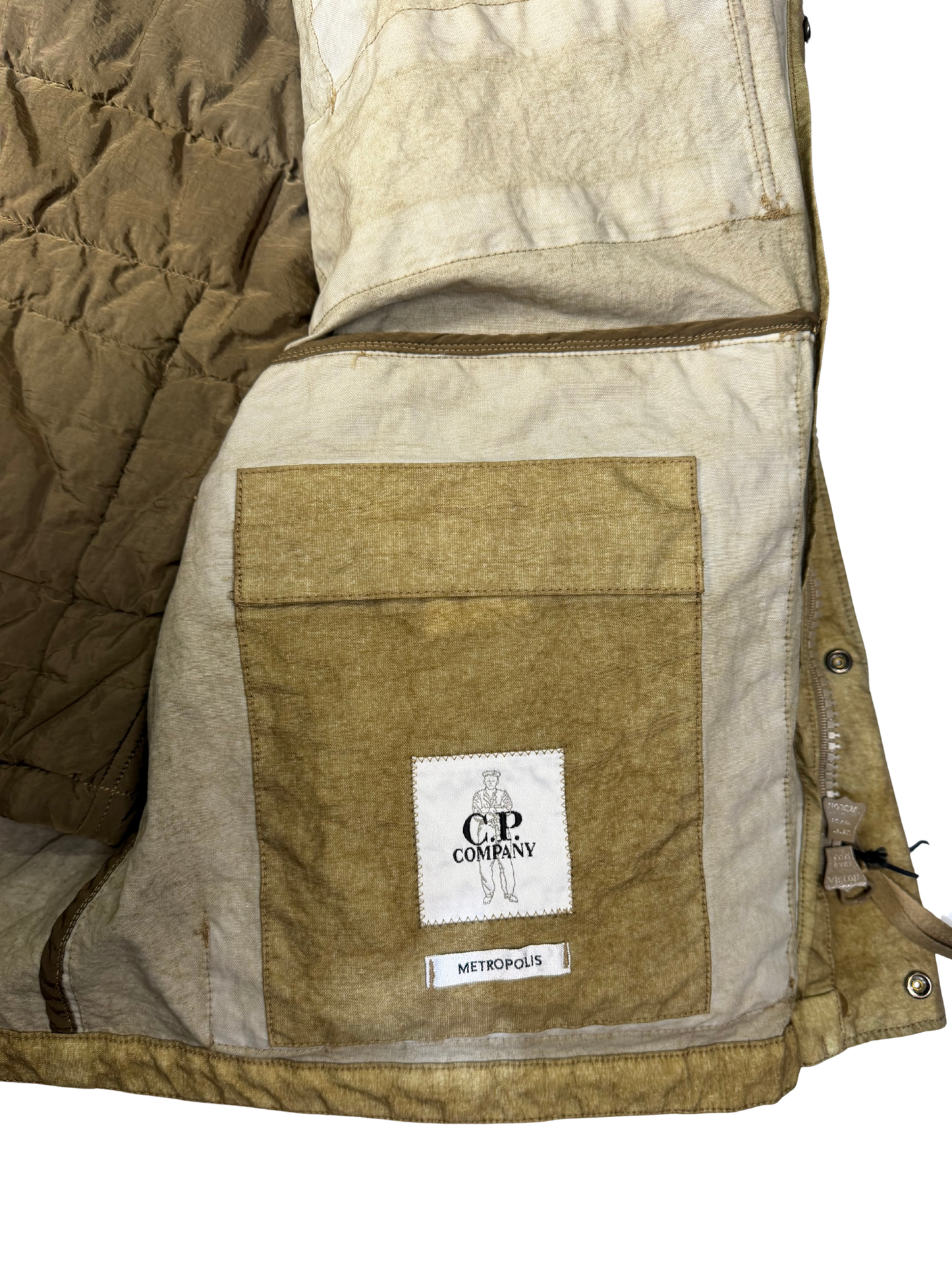 C.P. Company Metropolis Series Co-Ted Hooded 2 in 1 Jacket in Khaki