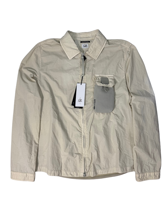 C.P.Company Overshirt Flatt Nylon Garment Dyeing Avorio