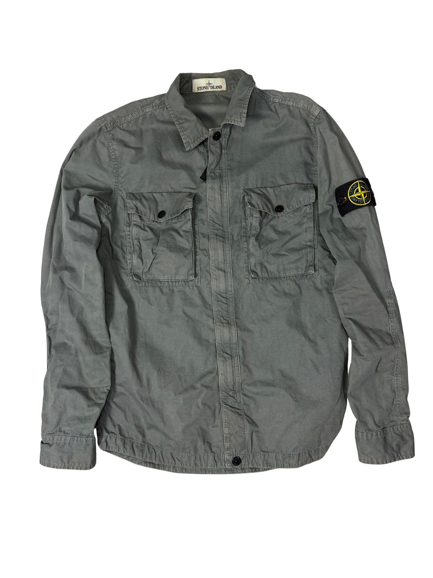 Stone Island The Garment Dyed Twin Pocket Overshirt Grey Taglia S