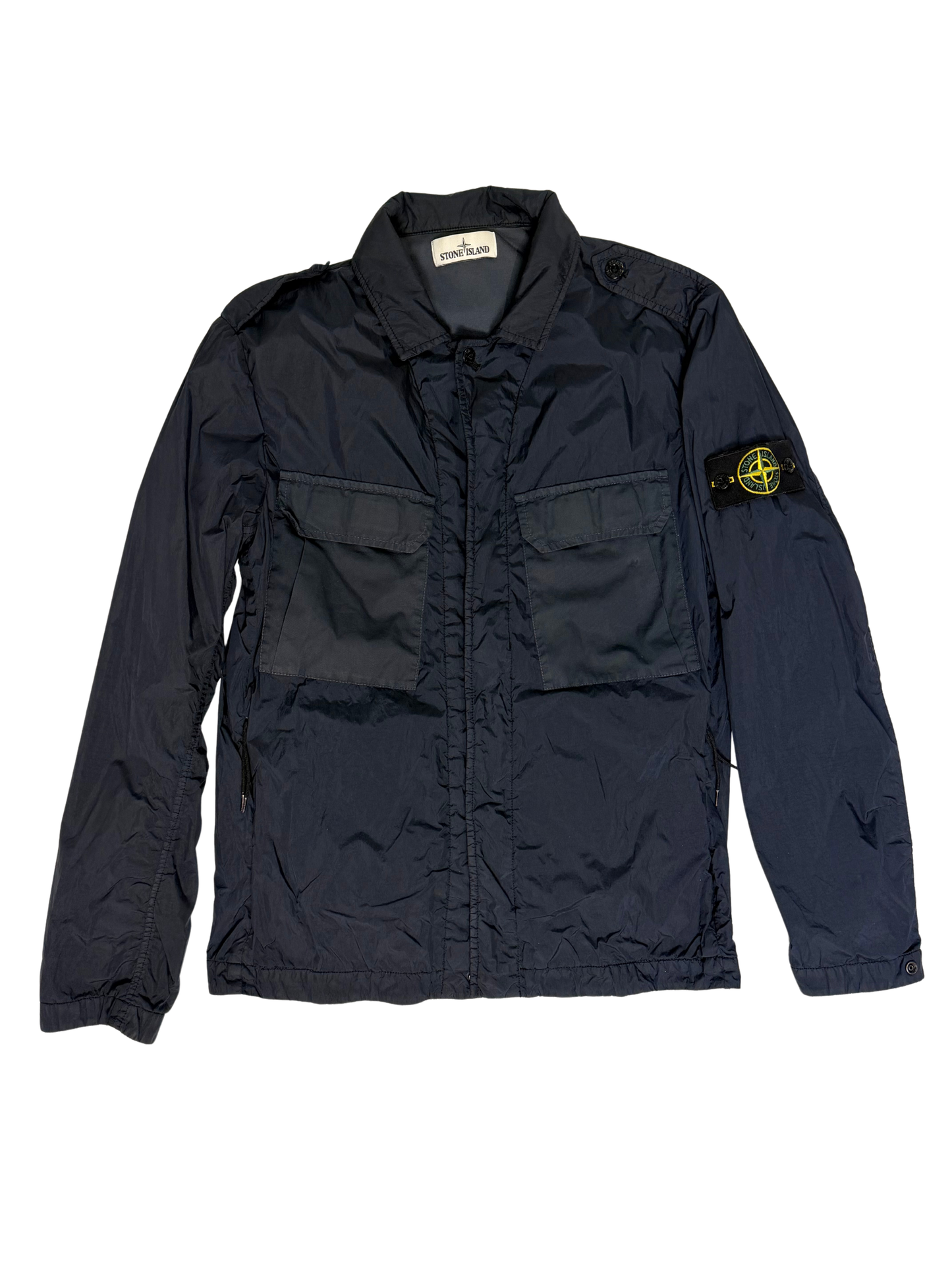 Stone Island Jacket Blue Garment Dyed Crinkle Reps Ny Taglia M