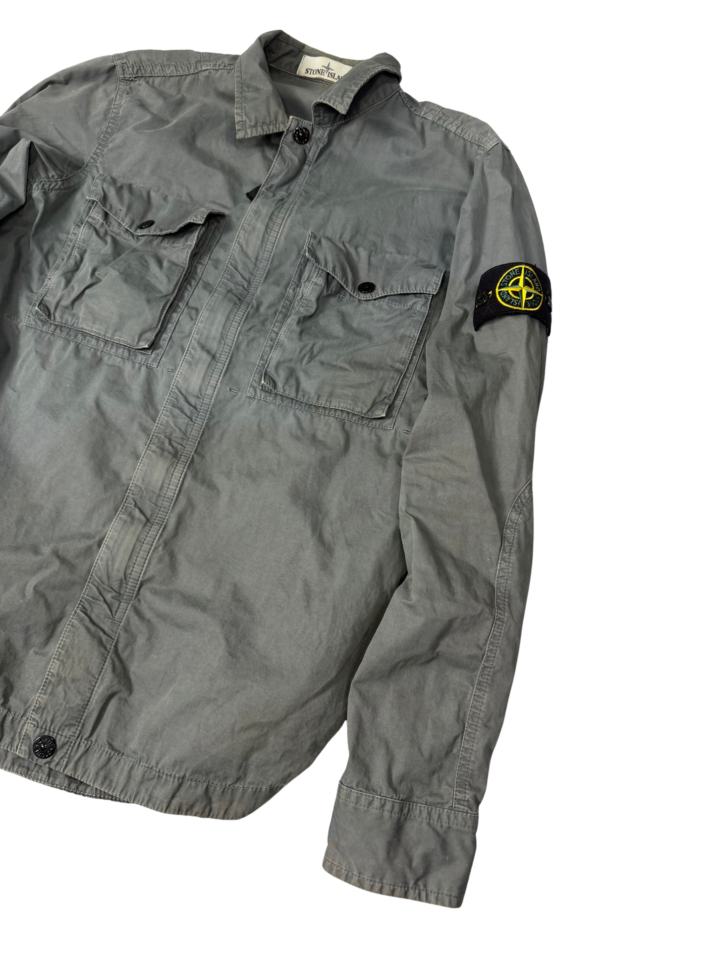 Stone Island The Garment Dyed Twin Pocket Overshirt Grey Taglia S
