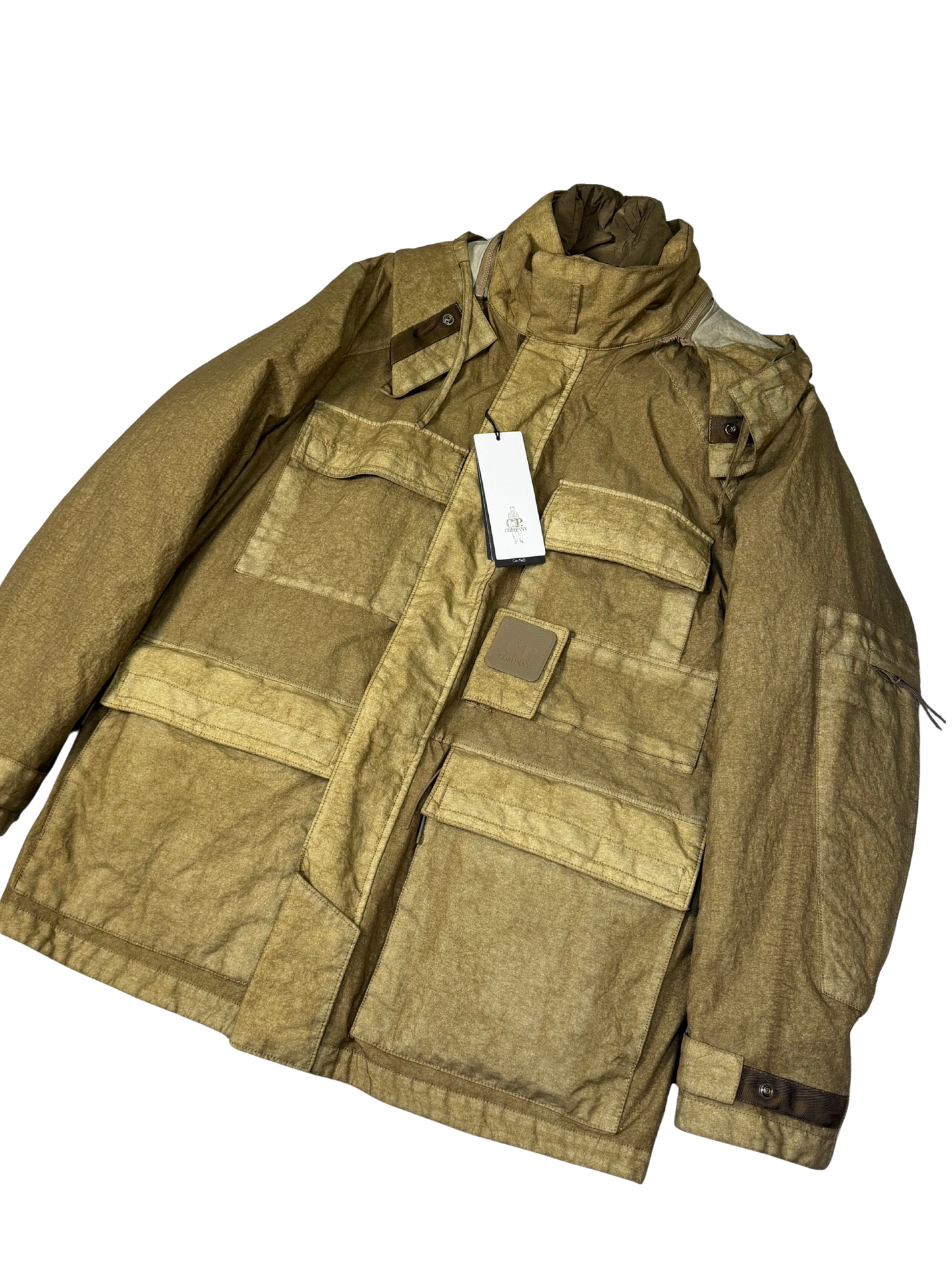 C.P. Company Metropolis Series Co-Ted Hooded 2 in 1 Jacket in Khaki