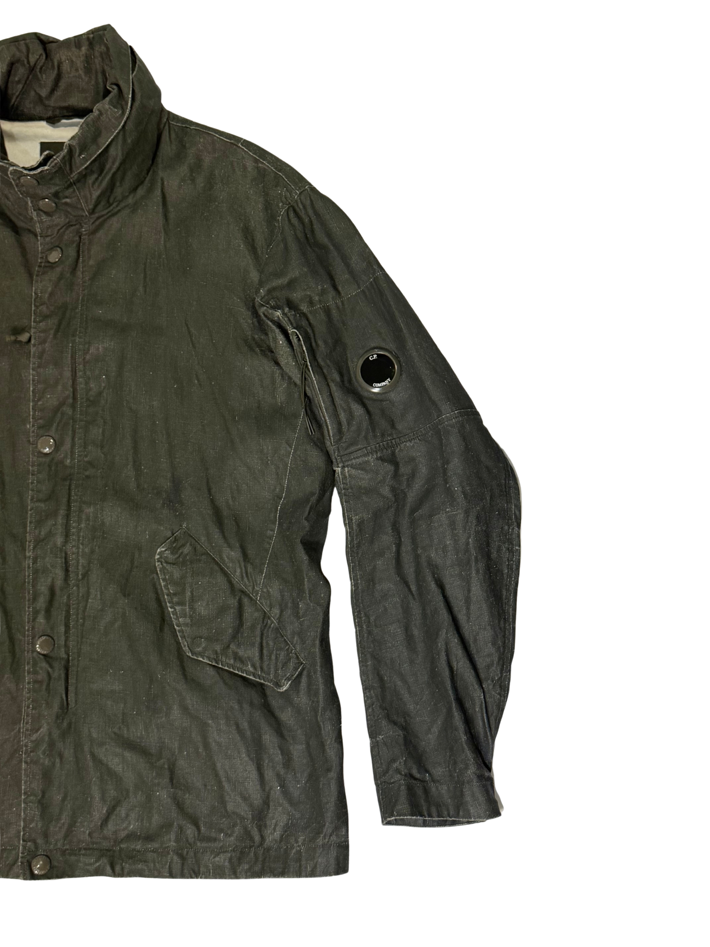 C.P. Company Green Plated Linen military issue tender Taglia L/XL