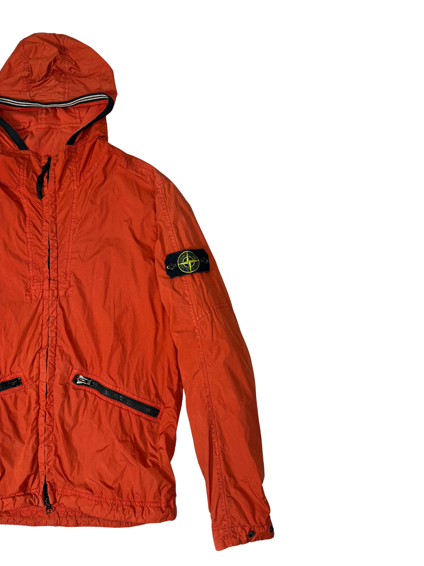 Stone Island Red Garment Dyed Crinkle Reps NY Jacket Taglia S