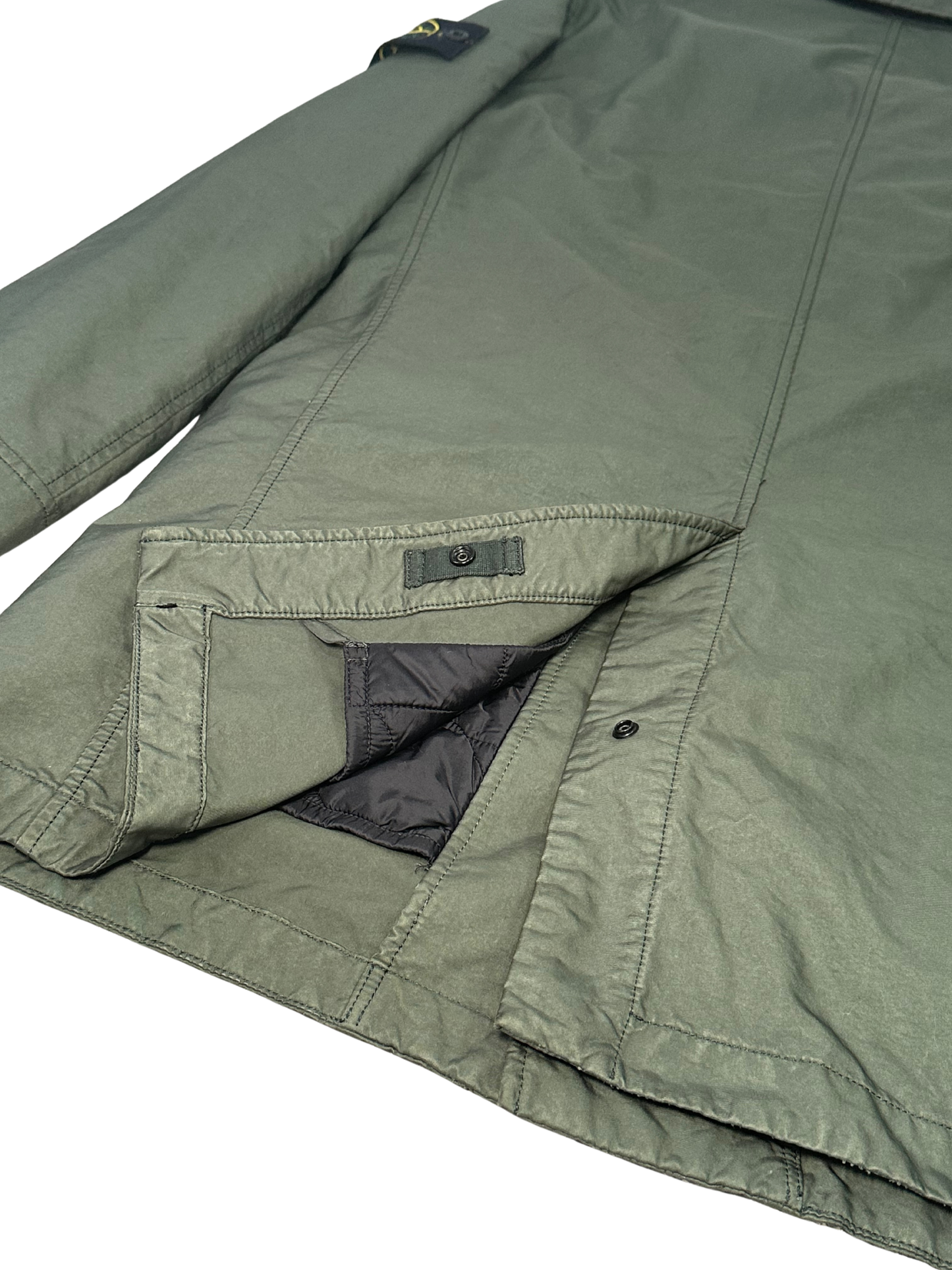 Stone Island David-TC With Primaloft Insulation Technology Quilted Trench Coat Green Taglia M