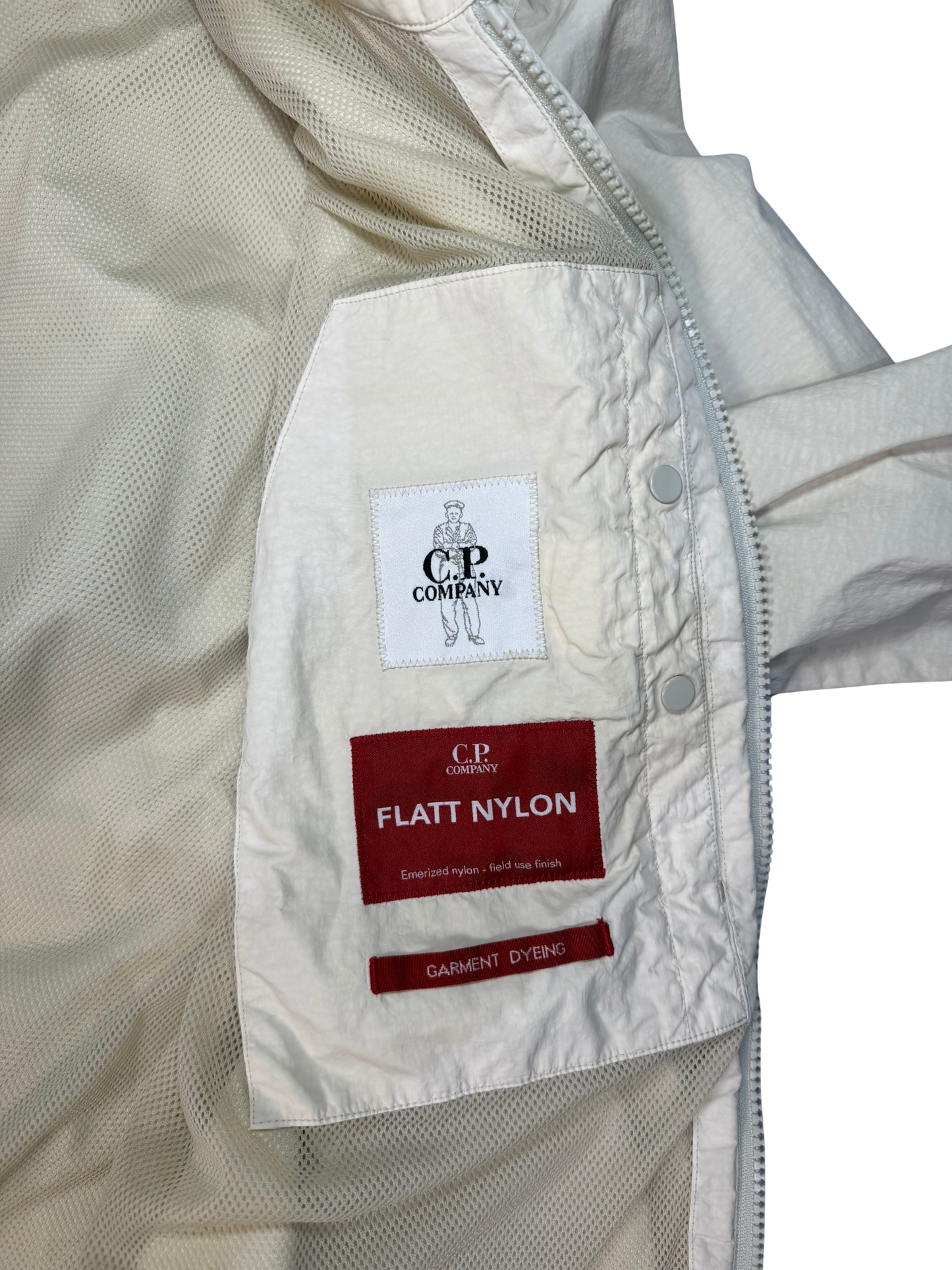 C.P.Company Overshirt Flatt Nylon Garment Dyeing Avorio