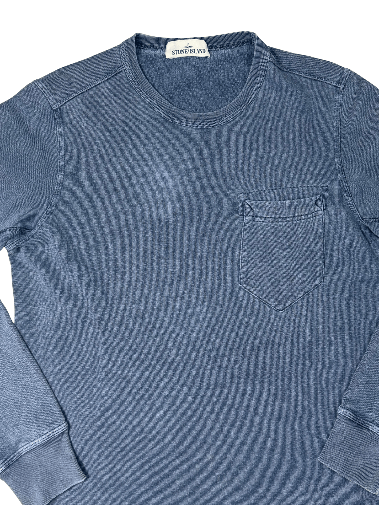 Stone Island Felpa Girocollo Con Tasca Frontale Blue Taglia M S/S 18